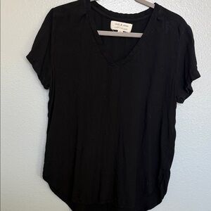 Cloth & Stone Black Short Sleeve Top